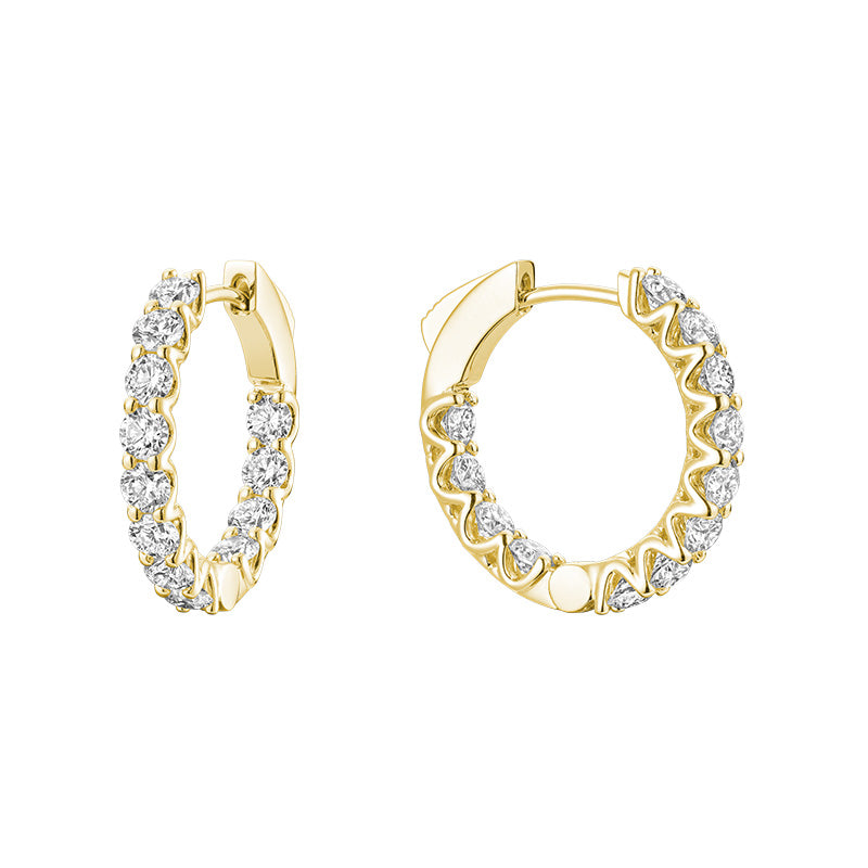 Lab Grown Diamond Hoop Earrings 2.71ct - Thenetjeweler