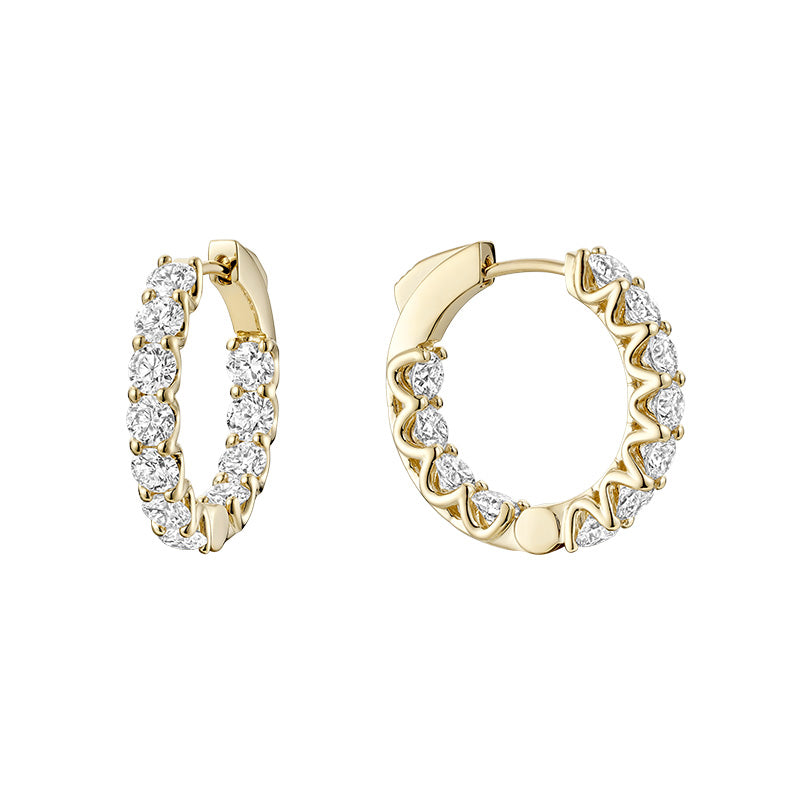 Lab Grown Diamond Hoop Earrings 3.86ct - Thenetjeweler