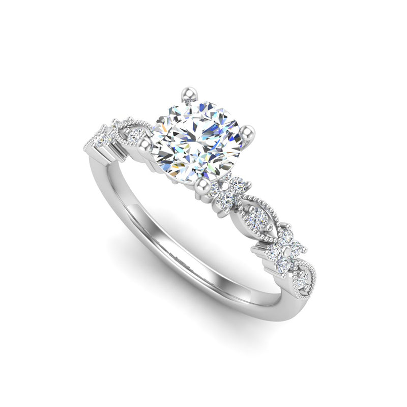 Floral Diamond Engagement Ring 1.30 ct. tw - TheNetJeweler