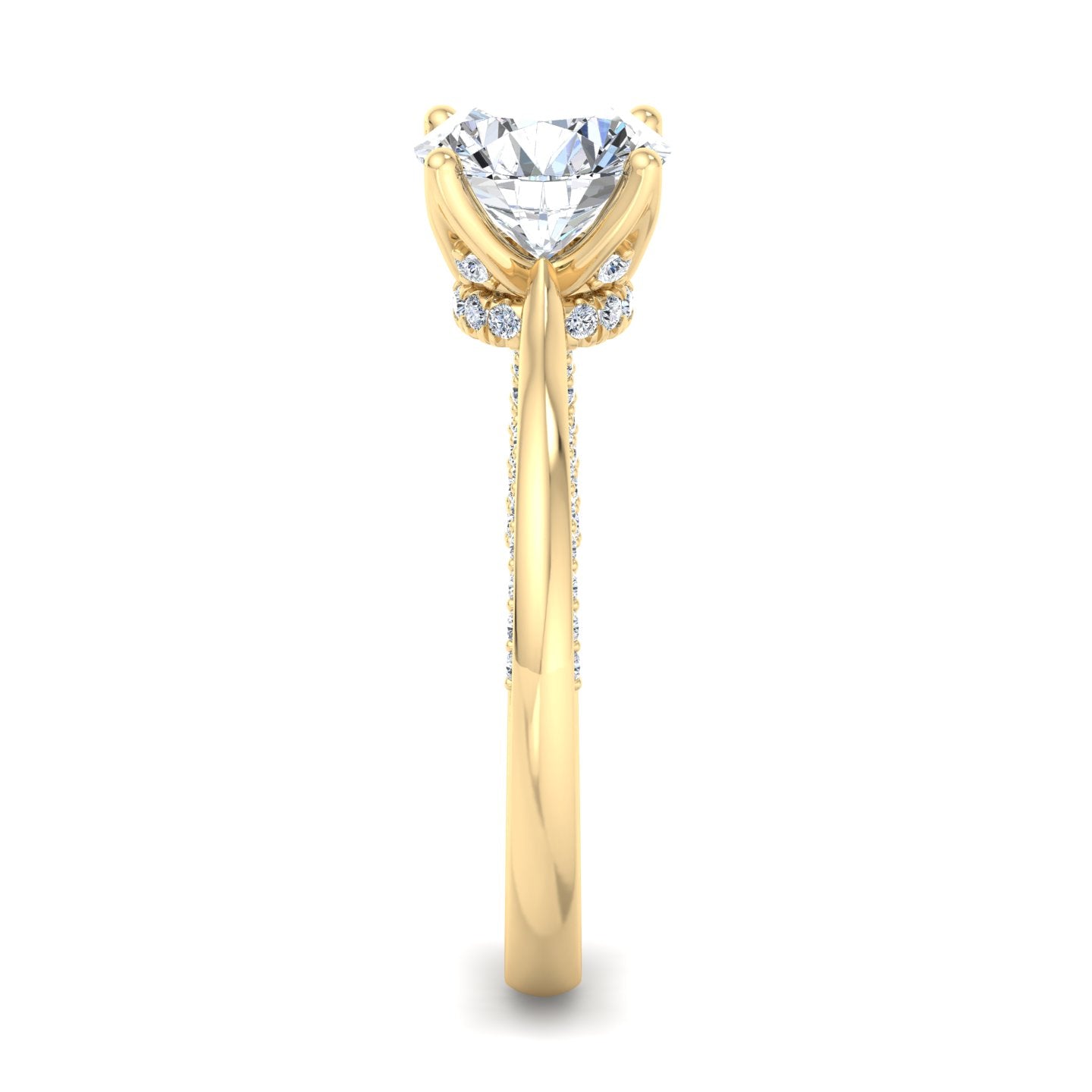 Diamond Hidden Halo Solitaire Engagement Ring - Thenetjeweler