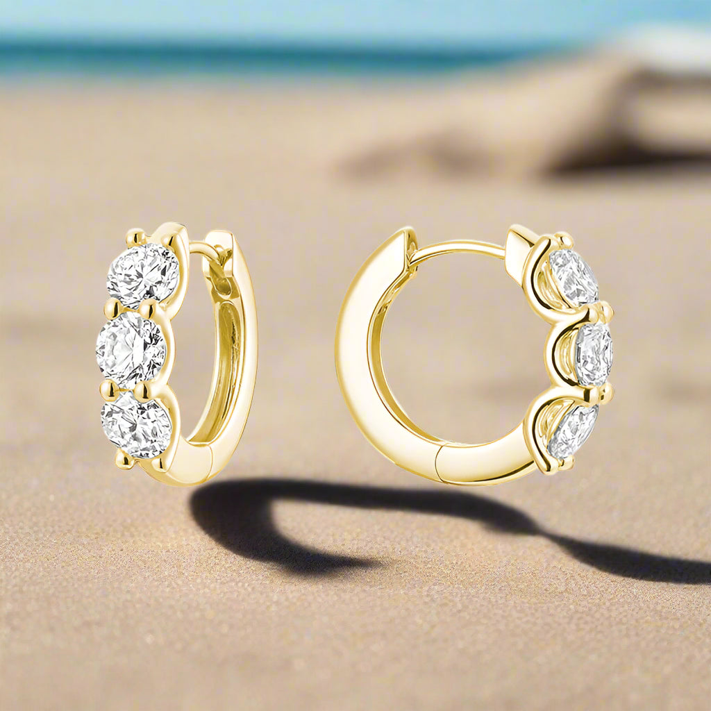 3 CT Lab Grown Diamond Hoop Earrings 18mm - Thenetjeweler