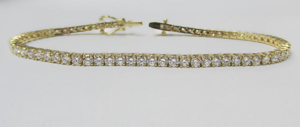 Tennis Diamond Bracelet 14K Yellow Gold 4.38ct. t.w - Thenetjeweler