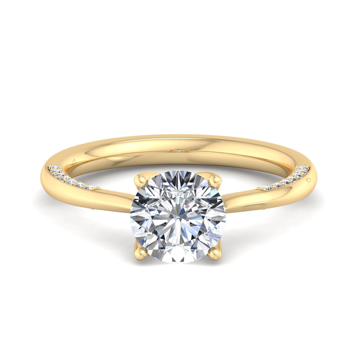 Diamond Hidden Halo Solitaire Engagement Ring - Thenetjeweler