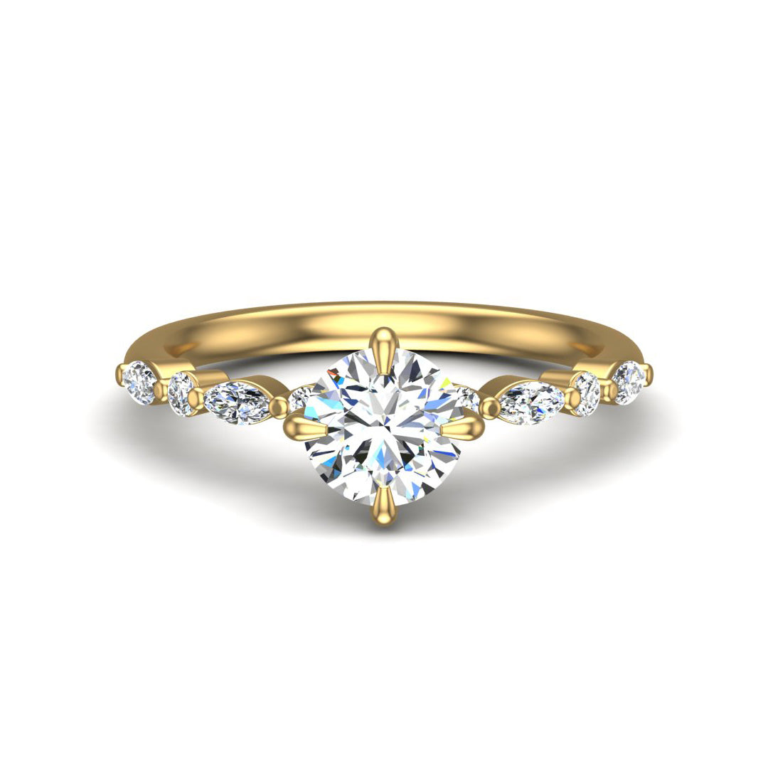 Poppy Engagement Ring - 14KT Yellow Gold - Thenetjeweler