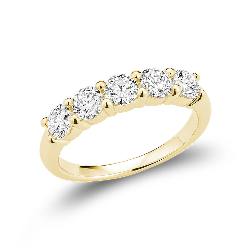 5 Stone Lab Grown Diamond Wedding Band 1.25ctw - Thenetjeweler