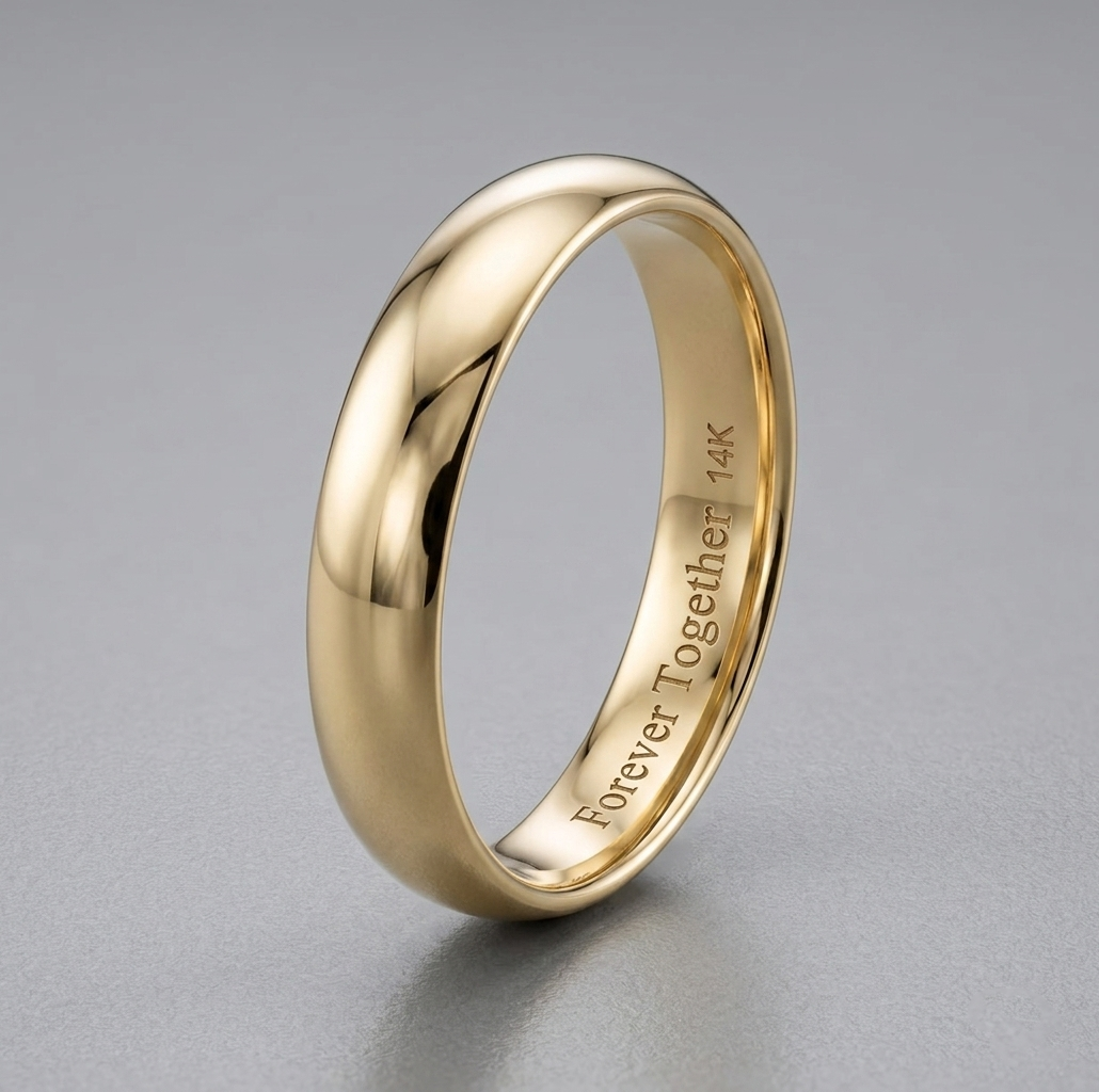 Comfort Fit  Wedding Band 14K Yellow Gold Ring 5.0 mm - Thenetjeweler