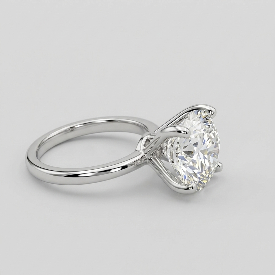 3ct Lab Grown Diamond Platinum Solitaire Engagement Ring 5-Prong