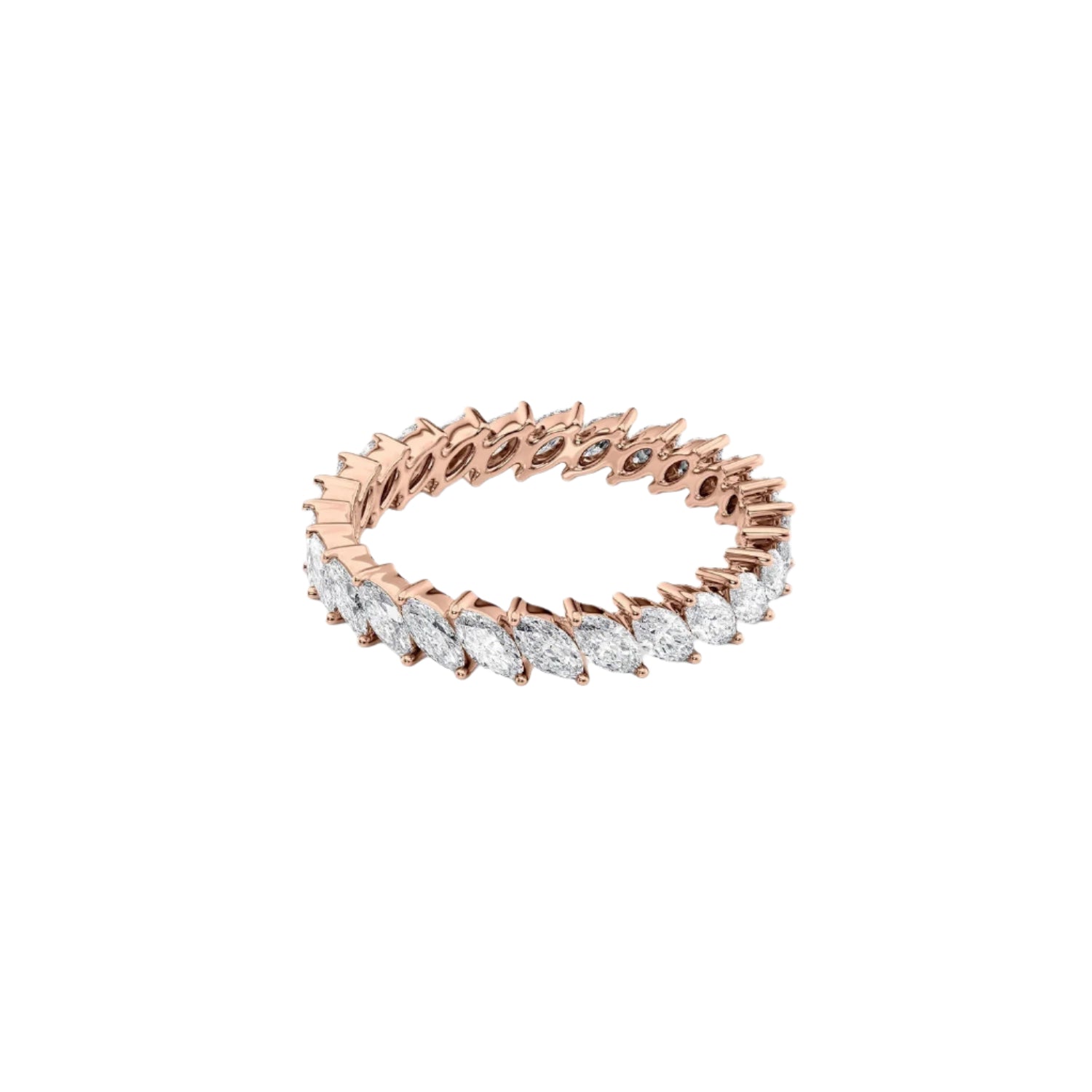 Angled Marquise Diamond Prong Set Eternity Ring 1.50ct - Thenetjeweler