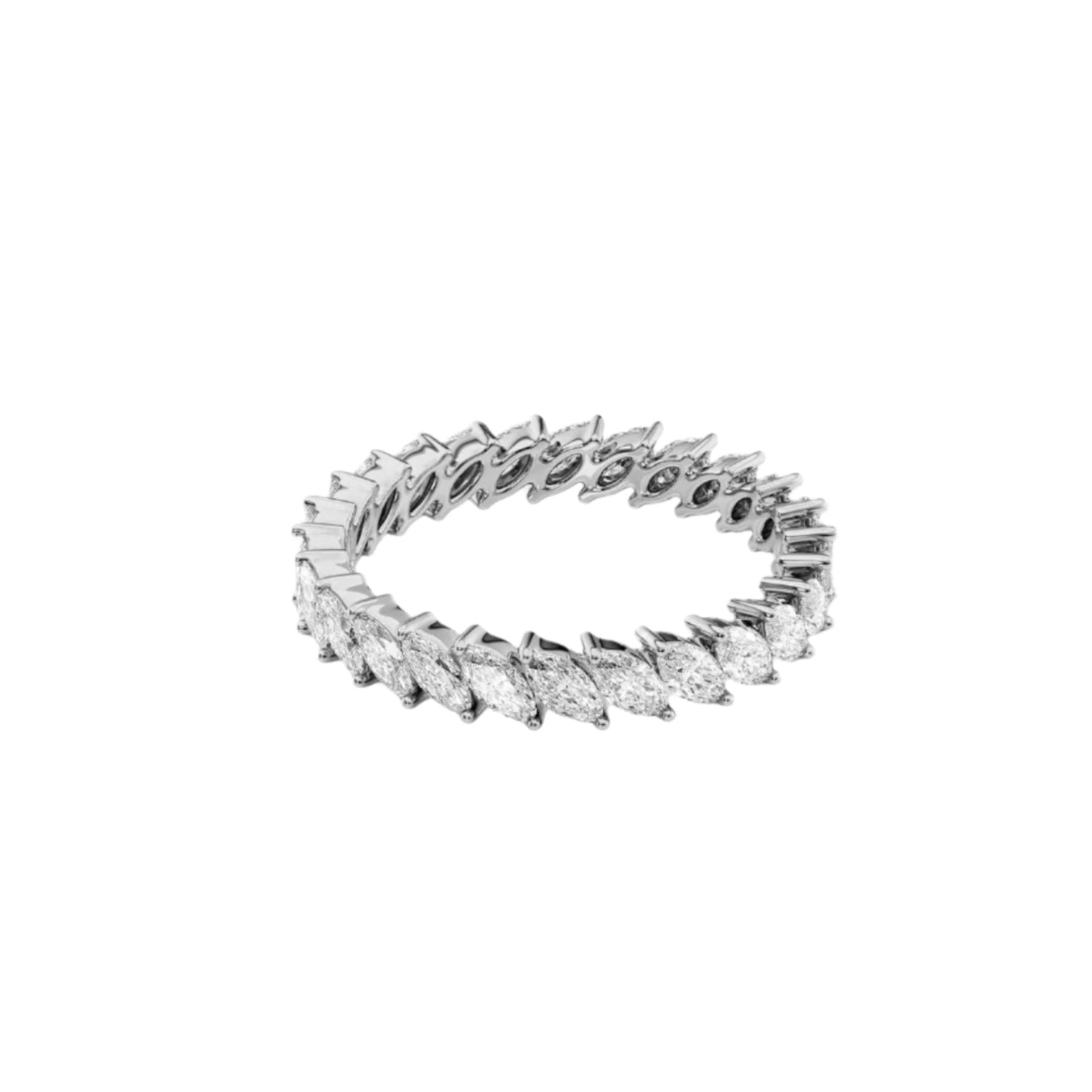 Angled Marquise Diamond Prong Set Eternity Ring 1.50ct - Thenetjeweler