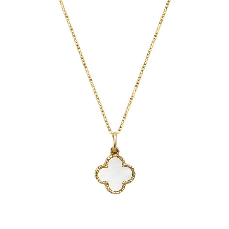 Clover Mother of Pearl Pendant 14K