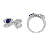 Round Diamond and Pear Sapphire Toi Et Moi Ring - Thenetjeweler