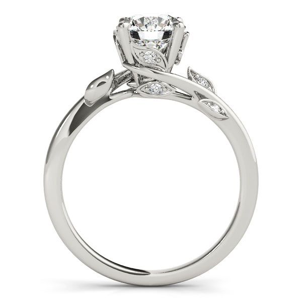 Lab Grown Diamond Floral Engagement Ring 14k White Gold - Thenetjeweler