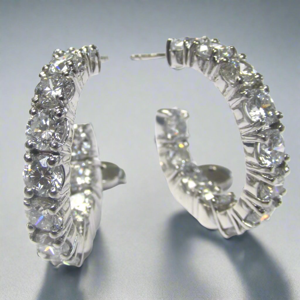 Diamond Inside-Out Hoop Earrings 6.0 ctw - Thenetjeweler