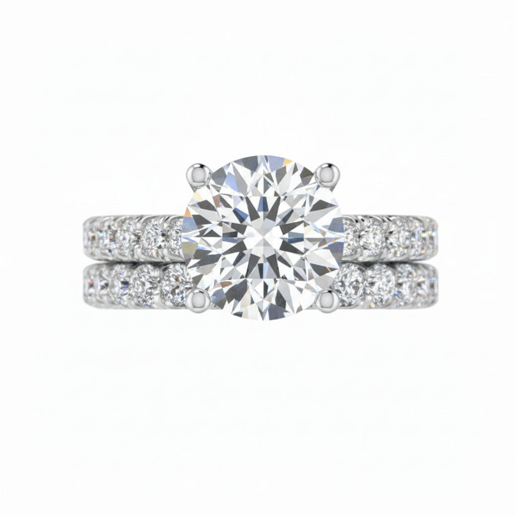 Diamond ring with a matching band 