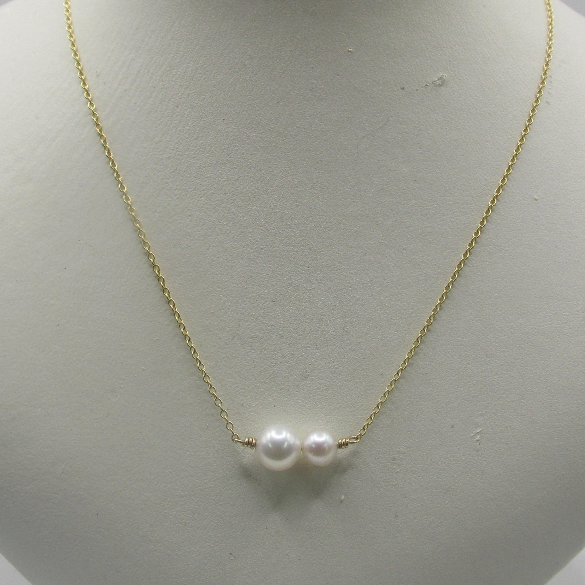 Double Freshwater Pearl Necklace Set | Mother Daughter Gift | Thenetjeweler