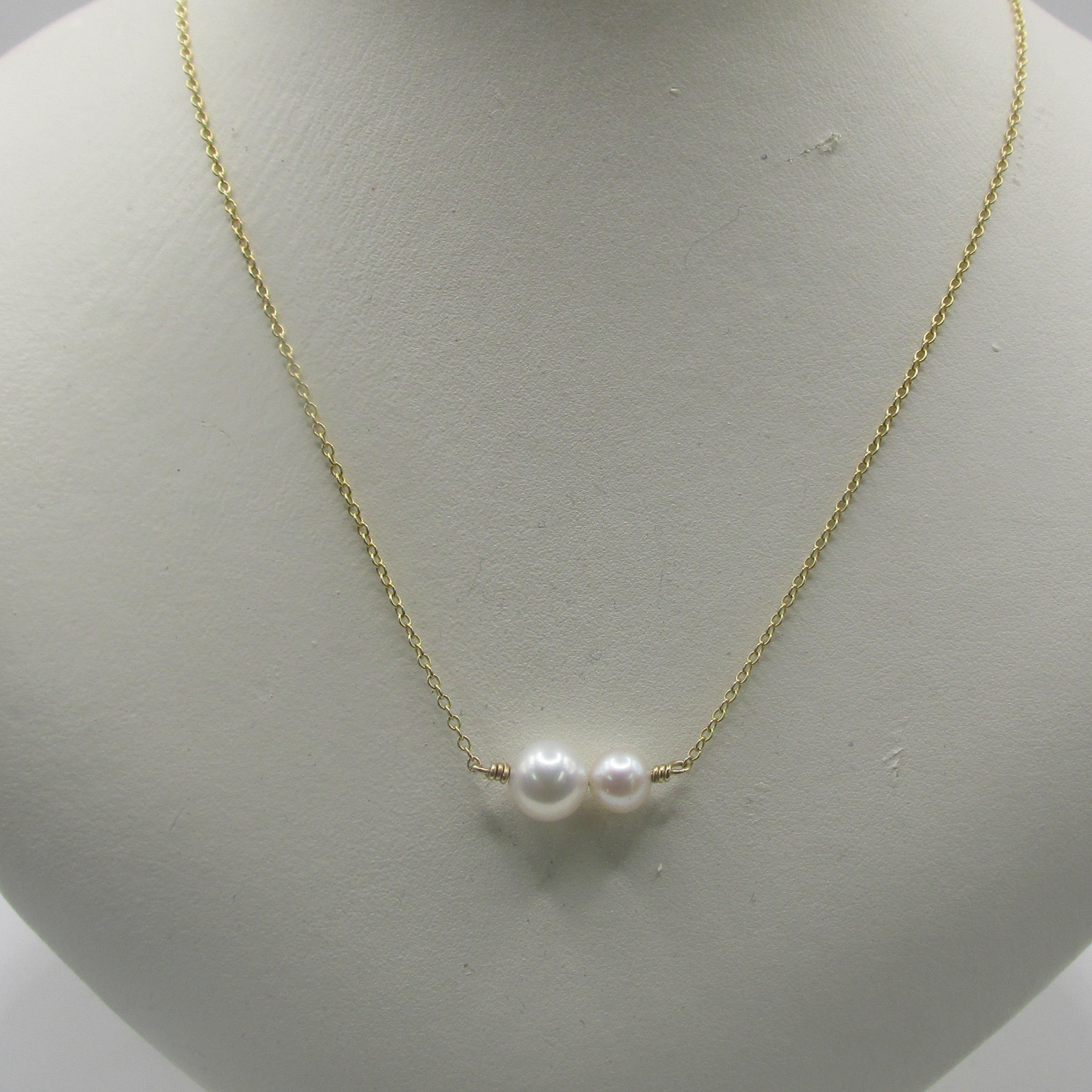 Double Freshwater Pearl Necklace Set | Mother Daughter Gift | Thenetjeweler