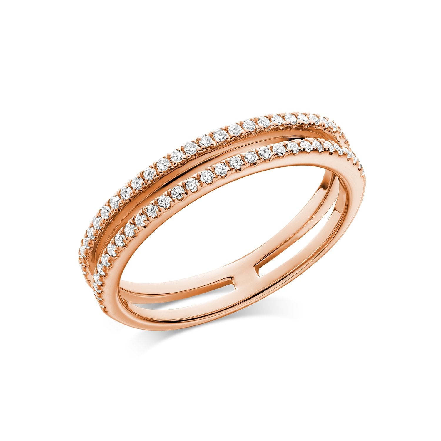 Double Semi Eternity Diamond Ring - TheNetJeweler