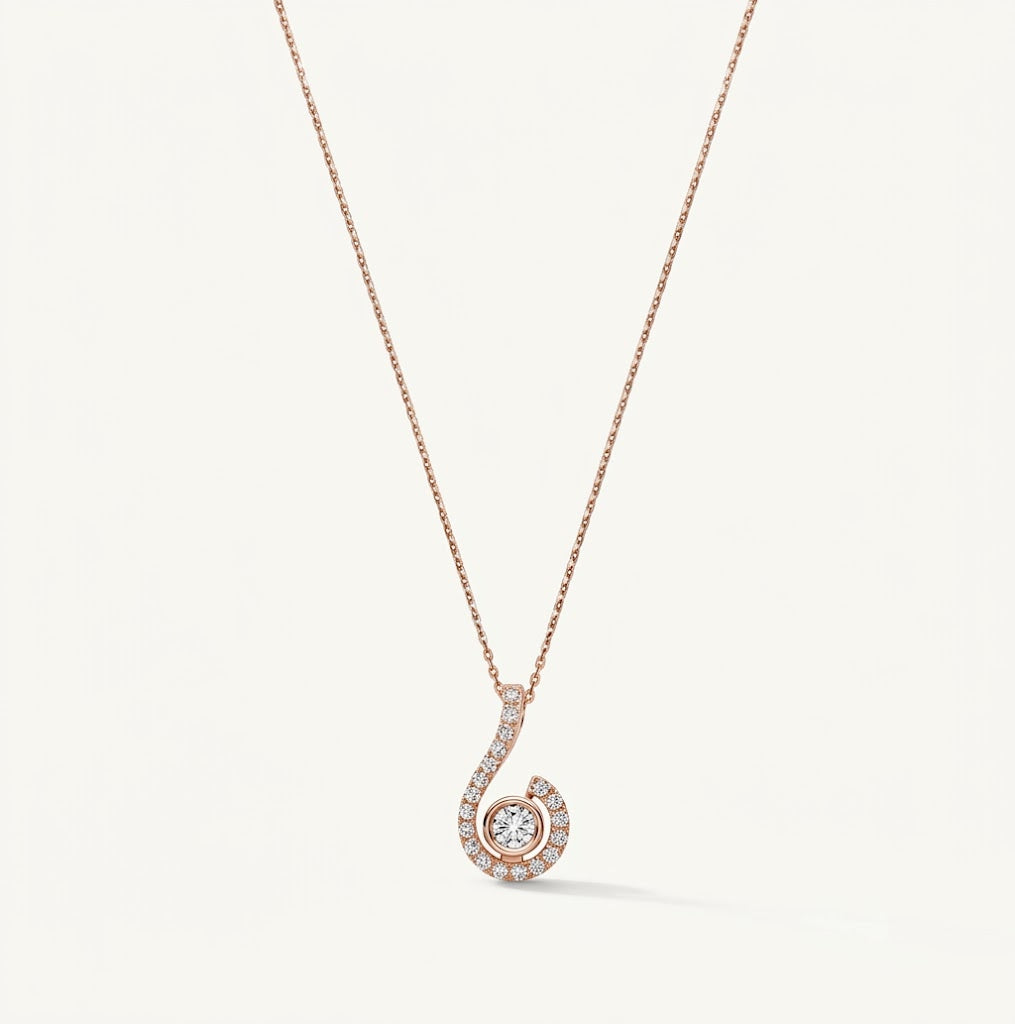 Drop Diamond Pendant - Rose Gold - Thenetjeweler
