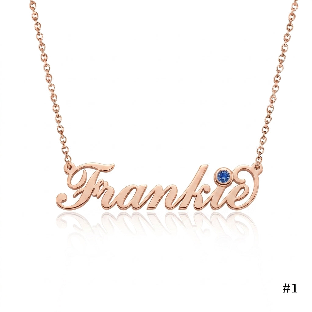 Personalized Name Necklace in 14K Gold – Custom Script Pendant