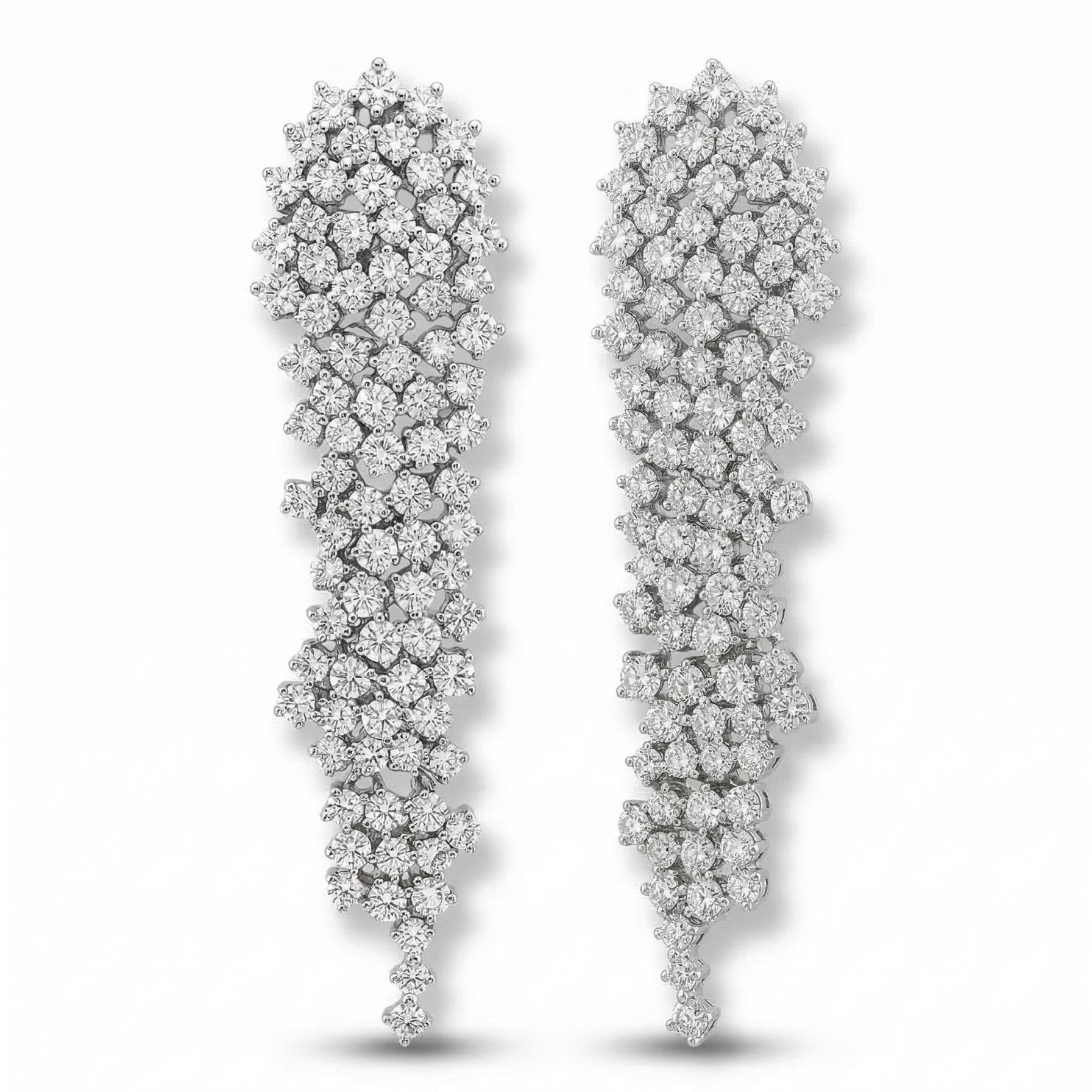 3.28 CTW Lab-Grown Diamond Cascading Drop Earrings in 14K White Gold