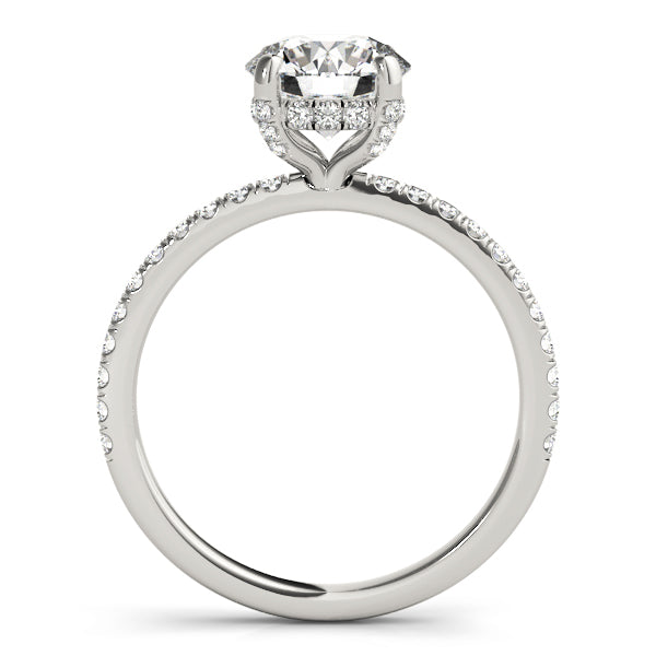 Hidden Halo Diamond Engagement Ring with Side Stones (0.35 ct.tw) - Thenetjeweler