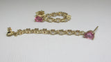 Diamond and Ruby U Hoop Linked Tennis Earrings - Thenetjeweler
