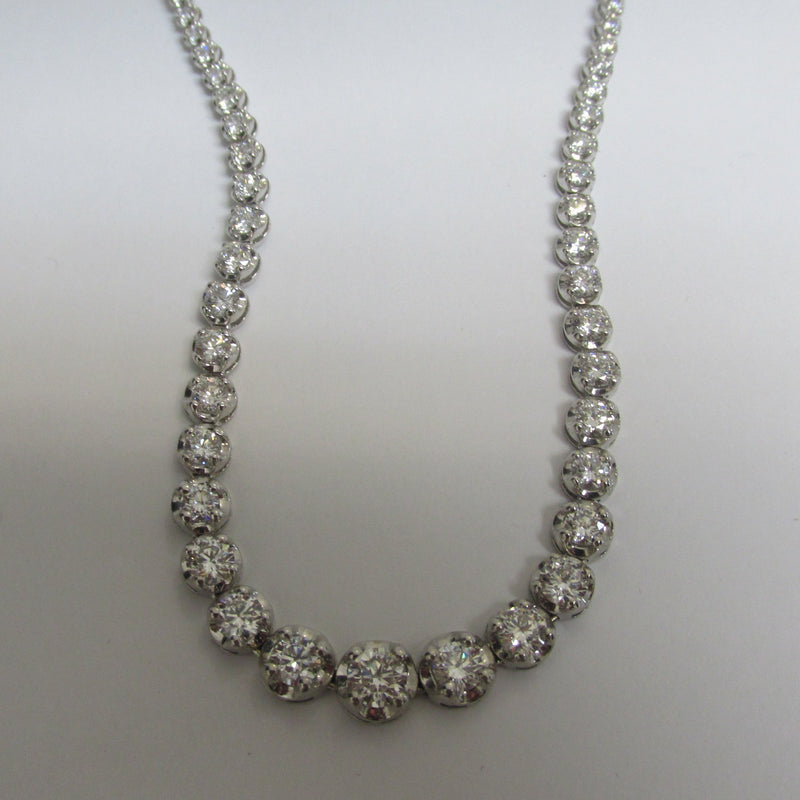 5.60 Ct Diamond Tennis Necklace, 17 Inch Lab Grown Diamond Tennis Necklace,  14kt Gold Beautiful White Diamonds - Etsy