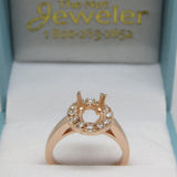 Round Diamond Halo Solitaire Engagement Ring 18K Pink Gold - Thenetjeweler