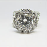 4 Carat Round Diamond Engagement Ring and Eternity Band 18K - Thenetjeweler