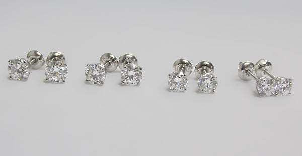 Lab Grown Diamond Stud Earrings 14k White Gold 0.50 ct. tw. |- Thenetjeweler