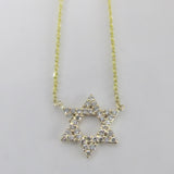 Diamond Star of David Pendant 14K Yellow Gold - Thenetjeweler