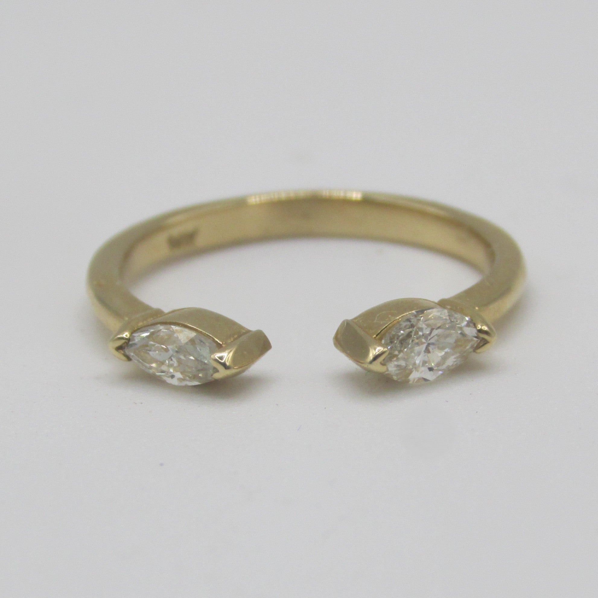 Marquise Diamond Open Ring Yellow Gold