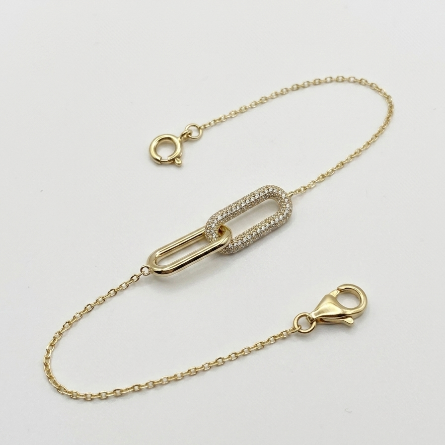 0.58 ctw Diamond Link Bracelet 14K Gold
