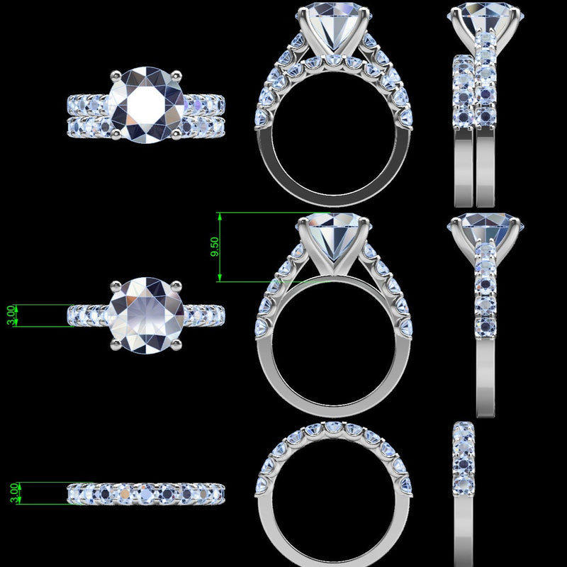 2.00 CT. T.W. Diamond Bridal Set in 18K Gold - TheNetJeweler
