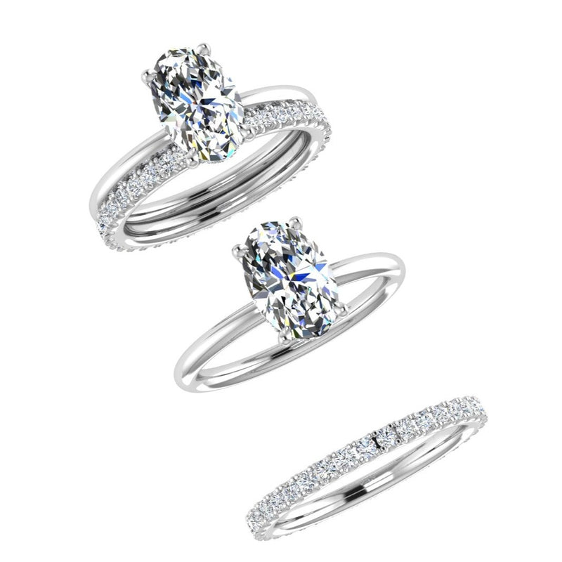 Oval Diamond Engagement Ring with Eternity Band - Thenetjeweler