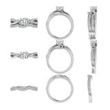 Diamond Infinity Twist Ring and Matching Band 14K Gold - Thenetjeweler