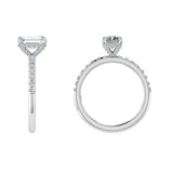 0.36 carat Emerald Diamond Encrusted Basket Engagement Ring - Thenetjeweler