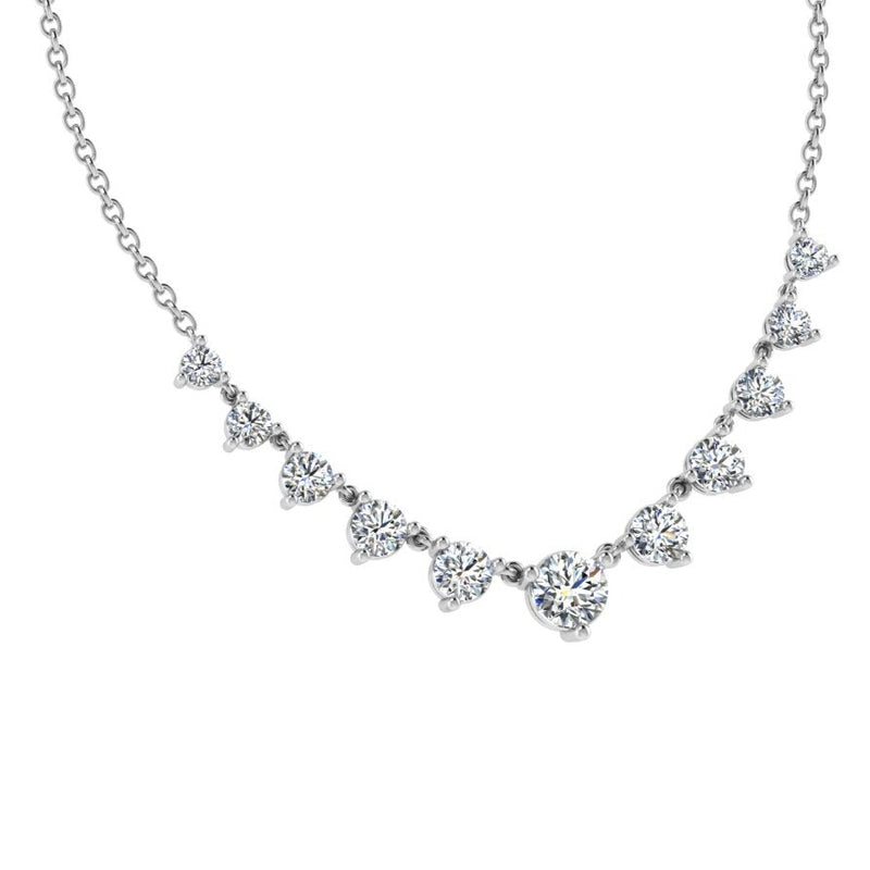 Linked Diamond Tennis Necklace White Gold - Thenetjeweler