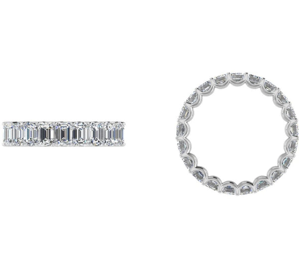 Emerald Cut Eternity Diamond Ring 4 carats - Thenetjeweler