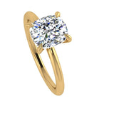 Solitaire Rectangle Cushion Diamond Ring 18k - Thenetjeweler