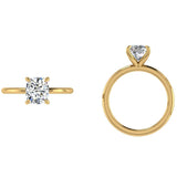 Solitaire Rectangle Cushion Diamond Ring 18k - Thenetjeweler