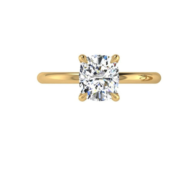 Cushion Diamond Engagement Ring Under Halo 0.07 ct. tw. - Thenetjeweler