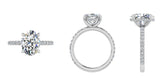 Oval Diamond Engagement Ring Under Pong Halo - Thenetjeweler