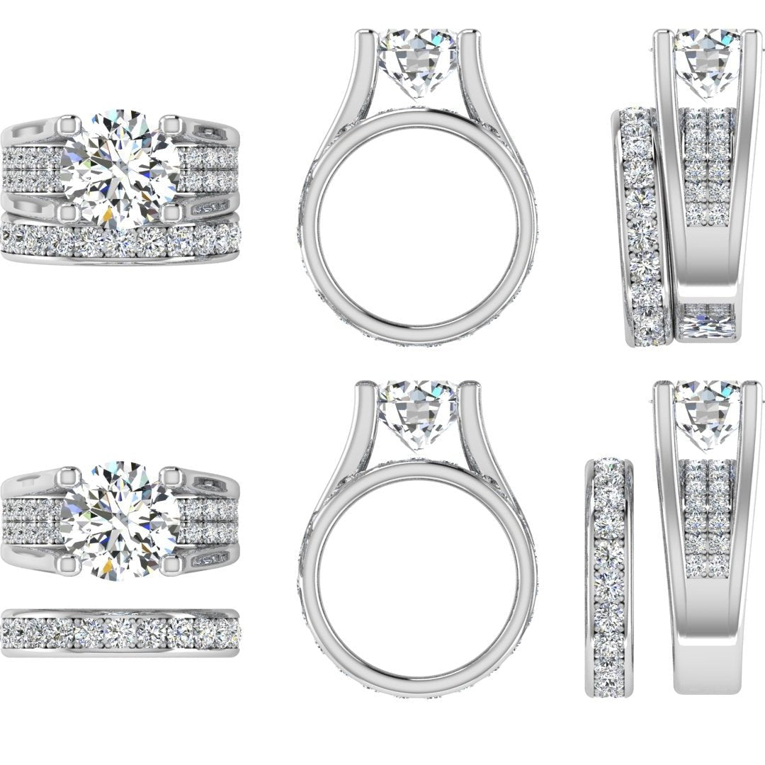 Diamond Bridal Set 2.85 ct.t.w. - Thenetjeweler