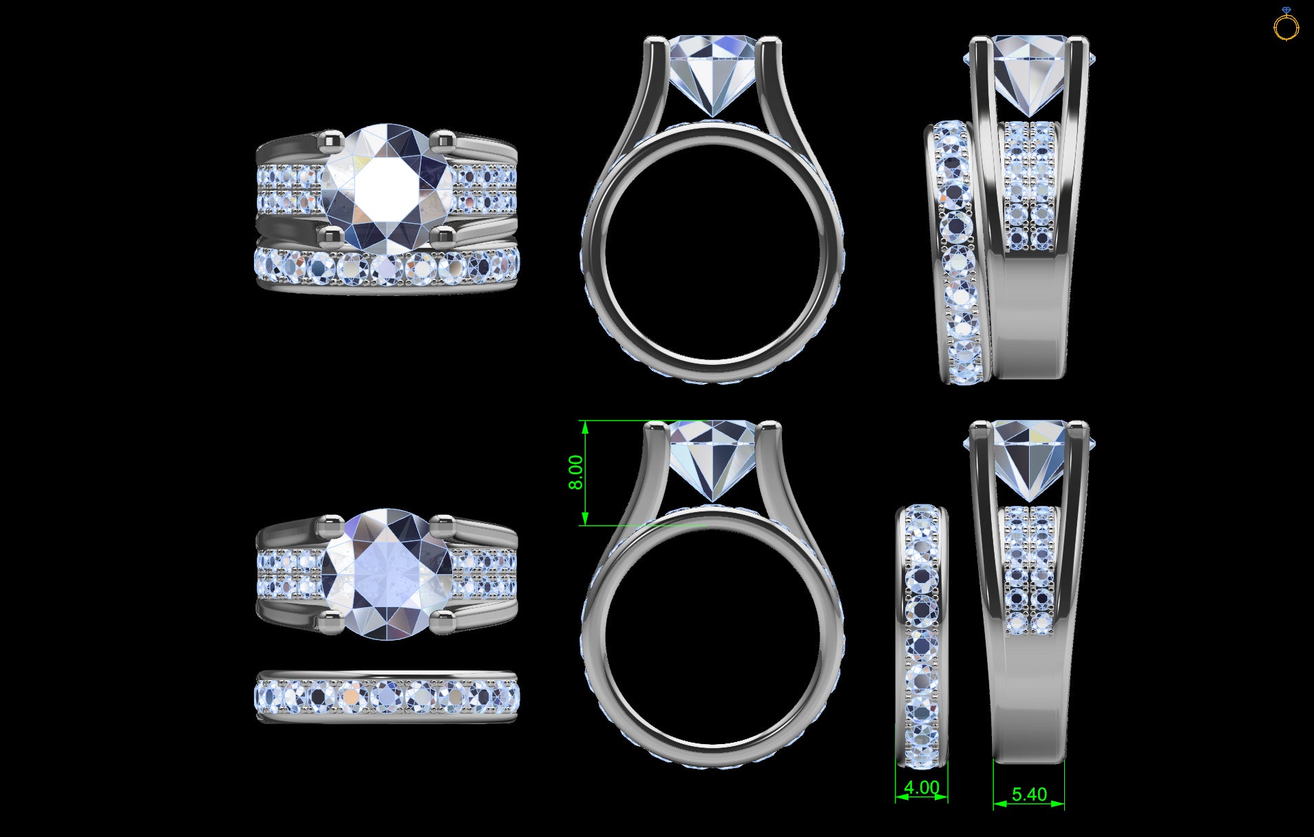 Diamond Bridal Set 2.85 ct.t.w. - Thenetjeweler