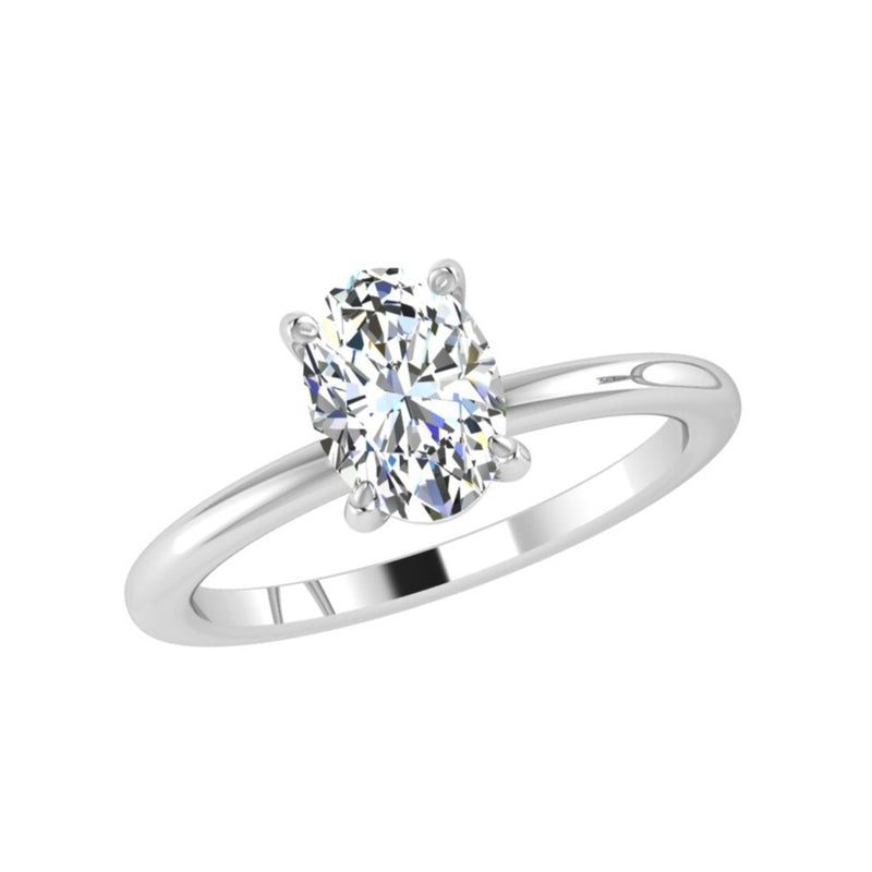 Oval Lab-Grown Diamond Solitaire Engagement Ring - Thenetjeweler