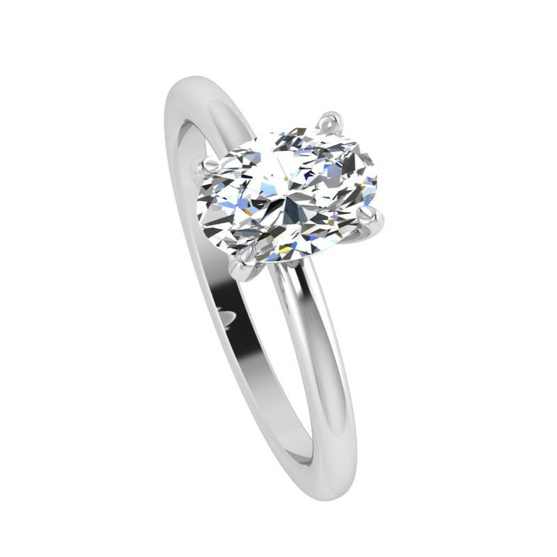 Oval Lab-Grown Diamond Solitaire Engagement Ring - Thenetjeweler