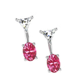 Pink Sapphire and Diamond Jacket Earrings - Thenetjeweler