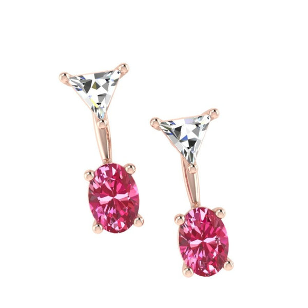 Pink Sapphire and Diamond Jacket Earrings - Thenetjeweler