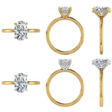 Oval Cut Diamond Under Halo Engagement Ring - Thenetjeweler